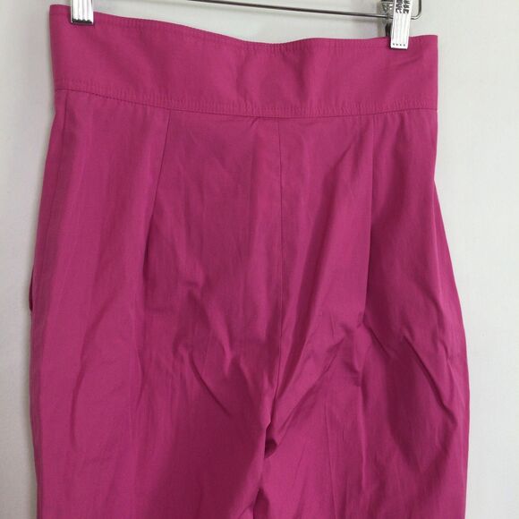 Max Mara Studio Womens Argenta Cotton Trouser Pants Fuchsia Pink Size 4 NWT - Picture 4 of 13